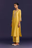 Yellow Silk Chanderi Embroidered Kurta Set