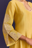 Yellow Cotton Silk Blend Embroidered Anarkali Set