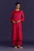 Fuchsia Raw Silk Satin Dori Embridered Kurta set
