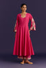 Fuchsia Cotton Silk Blend Embroidered Anarkali Set
