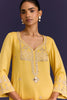 Yellow Cotton Silk Satin Dori Embroidered Kurta Set