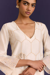 Ivory Embroidered Kurta Set