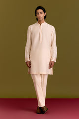 Ivory Cotton Silk Embriodered Kurta Set