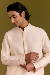 Ivory Cotton Silk Embriodered Kurta Set