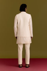 Ivory Embroidered Bundi Set