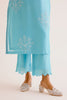 Rashmika Mandanna in Turquoise Blue Silk Chanderi Dori Embroidered Kurta Set