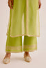 Green Slit Silk Organza Kurta Set