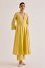 Yellow Silk Chanderi Dori Embroidered Anarkali Set
