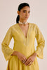 Yellow Silk Chanderi Dori Embroidered Anarkali Set