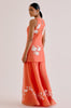 Orange Embroidered Sharara Set
