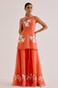 Orange Embroidered Sharara Set
