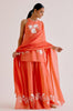 Orange Embroidered Sharara Set