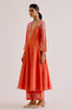 Orange Silk Chanderi Dori Embroidered Anarkali Set