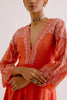 Orange Silk Chanderi Dori Embroidered Anarkali Set