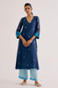 Navy Blue Kota Dori Embroidered Kurta Set