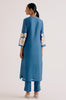 Blue Silk Chanderi Hand-Painted Kurta Set