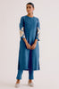 Blue Silk Chanderi Hand-Painted Kurta Set