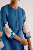 Blue Silk Chanderi Hand-Painted Kurta Set