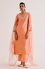 Peach Silk Chanderi Dori Embroidered Kurta Set (RTS)
