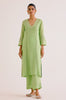 Pistachio Green Silk Chanderi Dori Embroidered Kurta Set (RTS)