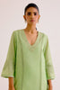 Pistachio Green Silk Chanderi Dori Embroidered Kurta Set (RTS)