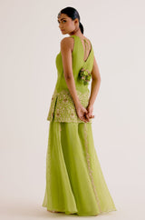 Green Embroidered Sharara Set