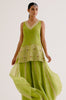 Green Embroidered Sharara Set