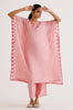 Blush Pink Silk Chanderi Dori Embroidered Kaftan Set (RTS)