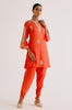 Orange Sequins Embroidered Dhoti Set