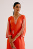 Orange Sequins Embroidered Dhoti Set