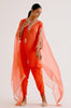 Orange Sequins Embroidered Dhoti Set