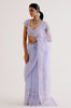 Lilac Silk Organza Dori Embroidered Saree Set
