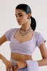 Lilac Silk Organza Dori Embroidered Saree Set