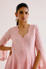 Pooja Hegde in Blush Pink Silk Chanderi Dori Embroidered Anarkali Set