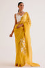 Mango Yellow Embroidered Silk Organza Saree