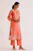 Orange Silk Chanderi Dori and Sequins Embroidered Kurta Set