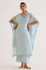 Sky Blue Silk Chanderi Dori Embroidered Kaftan Set (RTS)