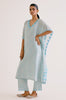Sky Blue Silk Chanderi Dori Embroidered Kaftan Set (RTS)
