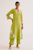 Green Embroidered Chanderi Kurta Set