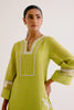 Green Embroidered Chanderi Kurta Set