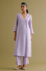 Lilac Silk Chanderi Dori Embroidered Kurta Set