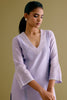 Lilac Silk Chanderi Dori Embroidered Kurta Set