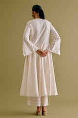 Ivory Silk Chanderi Dori Embroidered Anarkali Set