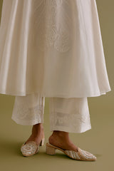 Ivory Silk Chanderi Dori Embroidered Anarkali Set
