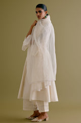 Ivory Silk Chanderi Dori Embroidered Anarkali Set