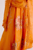 Orange Chanderi Hand Painted Lehenga Set