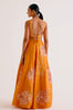 Orange Chanderi Hand Painted Lehenga Set