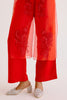 Red Embroidered Cape and Pant Set