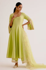 Green Dori Embroidered Anarkali Set