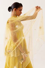 Yellow Sequined Sharara Set